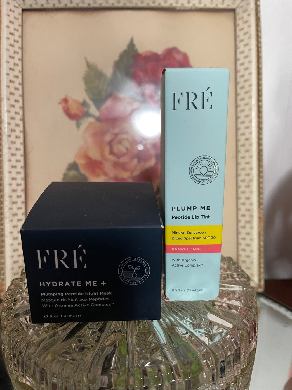 Fre’ Hydrate Me+ Night Mask & Plump Me Peptide Lip Tint NIB